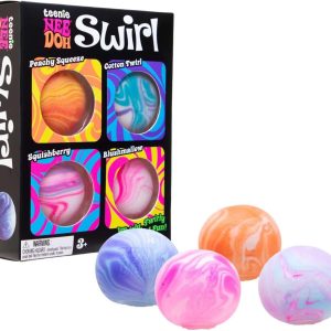 Teenie Swirl 4 Pack - Sensory Squeeze Toy - 1.5" in Diameter - Colors May Vary