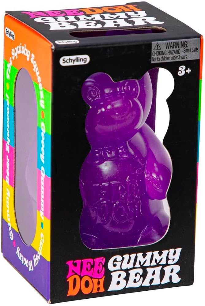 Gummy Bear - Sensory Fidget Toy with Jelly-Like Filling - 3.5" Tall - Purple (Pack of 1) - Image 3